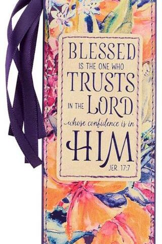 1220000136830 Faux Leather Bookmark Blessed is The One Jeremiah 17:7 Bible Verse