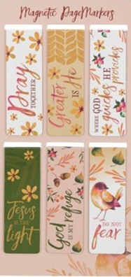 1220000137219 Set of 6 Beloved Scripture Favorites w/Autumn/Fall Acorns Inspirational Magnetic