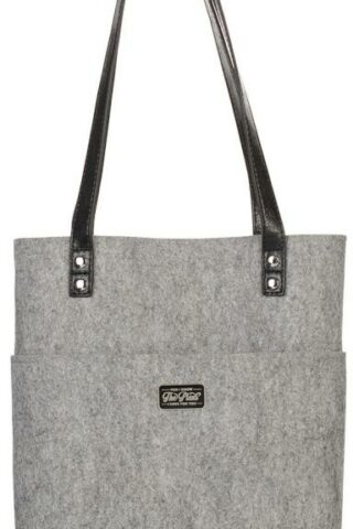1220000138025 Felt and Faux Leather Bible Tote | Gray and Black with Jeremiah 29:11 Badge