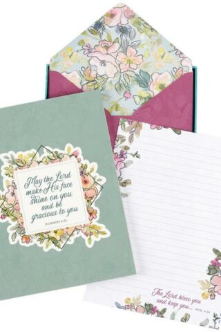 1220000139985 Writing Paper & Envelope Stationery Set for Women: May His Face Shine Upon You -