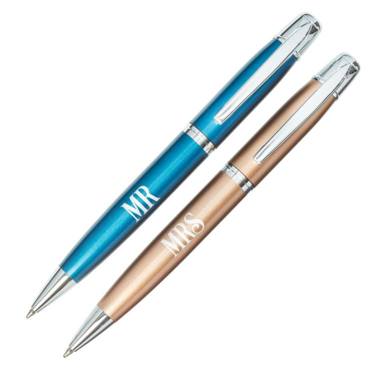 6006937142381 Mr. and Mrs. Ballpoint Pen Set for Couples Matching His and Hers Scripture Pens