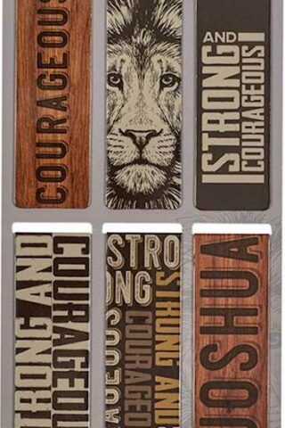6006937156760 Magnetic Scripture Bookmark/Pagemarker Set for Men: Strong & Courageous Lion - S